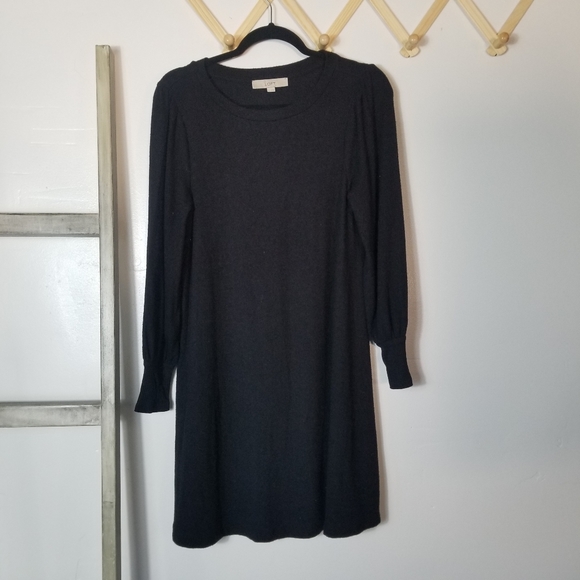LOFT Dresses & Skirts - LOFT BLACK SWEATER DRESS SIZE SMALL